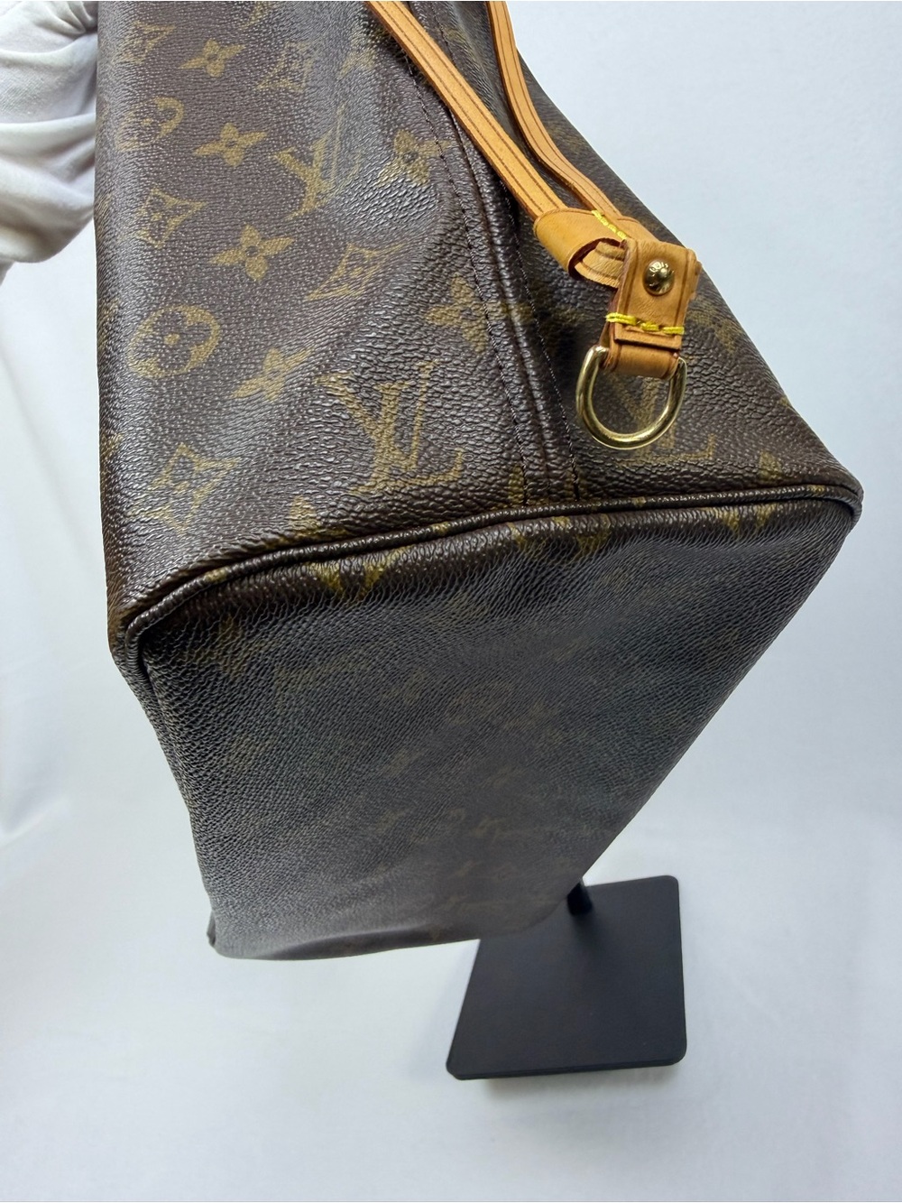 Louis Vuitton Monogram Neverfull MM Tote Bag Brown Vachetta Leather Authentic - Picture 7 of 16